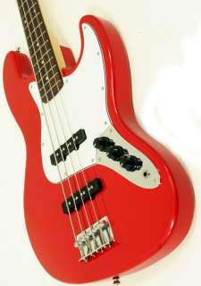   Full Size Candy Apple Red Jazz & Rock Electric Bass Guitar by Davison