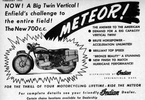 1953 Royal Enfield Meteor 700 Motorcycle Original Ad  