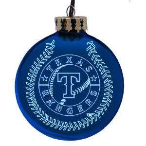 Texas Rangers 4 Laser Etched Ornament 