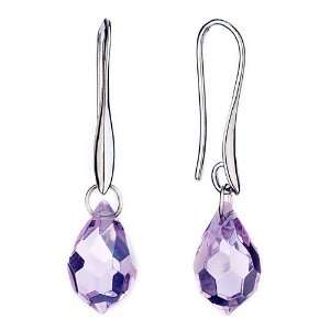 Elegant October Birthstone Pink Drop Crystal Dangle Earrings Jewelry 