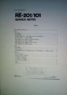 ROLAND RE 101 RE 201 ECHO CHAMBER SERVICE NOTES BOUND  