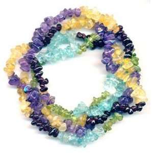  Multi 5 Color Stone Chips Plain Beads Strand 15 Patio 