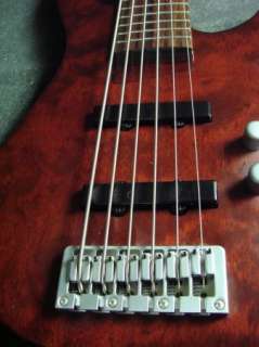 Rouge 6 String Bass Guitar Passive/Active Pickups Red  