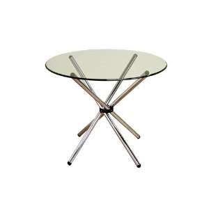  DR77017 Baxton Studio Myles Glass Top Round Table By 