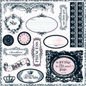 Chic Bebe Girl Chipboard Elements 9x9 Sheet :  Home 