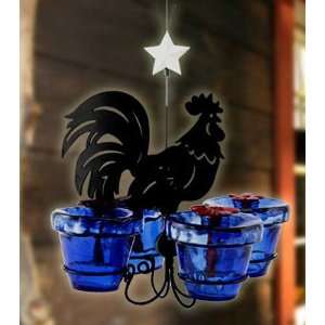 Perky Pet HB Harvest Bird Feeder, Metal Rooster with Four Glass Votive 