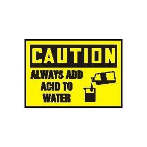   ADD ACID TO WATER (W/GRAPHIC) Adhesive Vinyl   5 pack 3 1/2 x 5