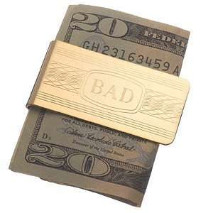  Engraved Wave Pattern Money Clip   Personalized Jewelry 