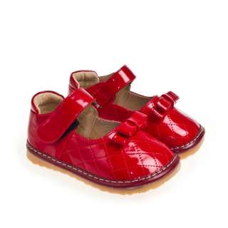NEW!! Girls, Toddler Red Leather Lining Squeaky Shoes  