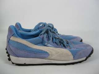 PUMA Classic Logo Blue Suede Lace Up Sneakers Shoes 6.5  