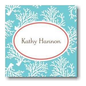 Boatman Geller Holiday Gift Stickers   Coral Repeat Teal 