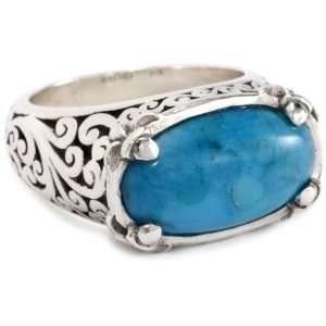    LOIS HILL Turquoise Organic Side Oval Ring, Size 7 Jewelry