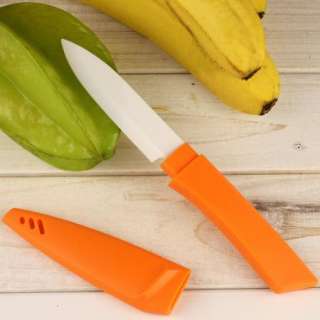   Ceramic Blade Orange Plastic Handle Kitchen Chef Tool Fruit Knife