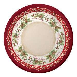  Christmas Holly Paper Banquet Dinner Plates   Bulk Toys & Games