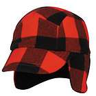 New, Elmer Fudd style flannel/fl​eece cap/hat. Red/black