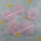 100 Pink Organza Flower Bead Applique Wedding Dress  
