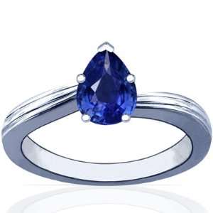  Pear Cut Blue Sapphire Solitaire Ring (GIA Certificate) Jewelry