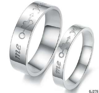 Titanium Steel Promise His & Her Rings Couple Wedding Bands Many Sizes 