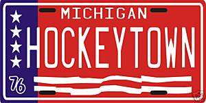 Detroit Red Wings Hockeytown Michigan License plate  