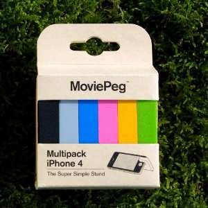 MoviePeg for iPhone 4 Multipack   6PK (Black, Blue, Gray 