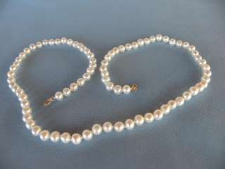 Fresh Water Pearl Beads JCM Necklace 10kt Gold Clasp 17Inches L  L 