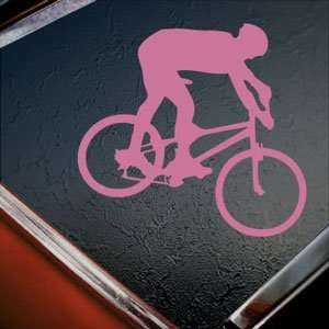  Mountain Bike Biker Pink Decal Bicycle Window Pink Sticker 