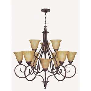  Nuvo 60/009 Moulan 12 Light Chandeliers in Copper Bronze 