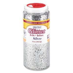   Glitter Crystals, .04 Hexagons, 1 lb. Jar, Silver
