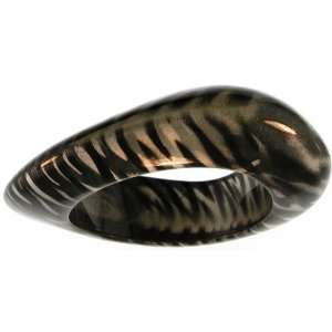  Heavy Lucite Bangle Bracelet In Zebra: Jewelry