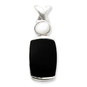   Silver Onyx & Mother of Pearl Pendant West Coast Jewelry Jewelry