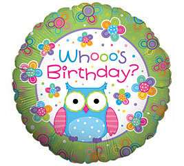 Owl Mylar Whooos Birthday Hootie Cutie 18 Balloon Foil Happy Party 