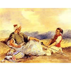  Two Moroccans Seated In The Countryside