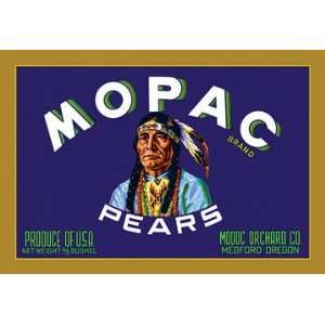  Mopac Brand Pears 12x18 Giclee on canvas