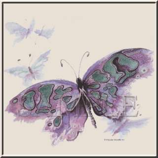 Watercolor Butterfly Cotton T Shirt S,M,L,XL,2X,3X,4X,5X Purple 
