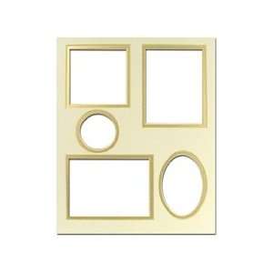   Design Framing Mat Double 8x 10 Collage Ivory/Gold 5 Openings: Arts