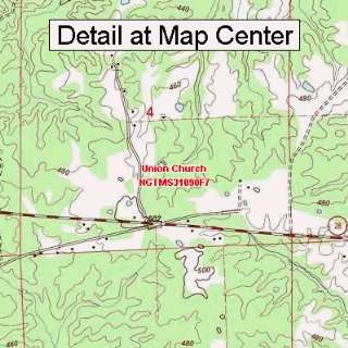 USGS Topographic Quadrangle Map   Union Church, Mississippi (Folded 