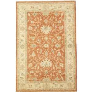  56 x 83 Red Hand Knotted Wool Ziegler Rug: Furniture 