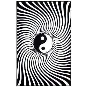  Yin Yang (Trippy, B&W) Blacklight Poster Print