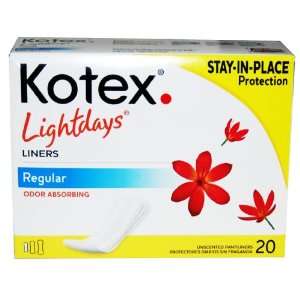  Kotex Lightdays Odor Absorb   1 Pack Health & Personal 