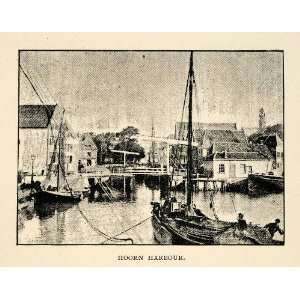  1886 Print Hoorn Harbour Town Netherlands North Holland 