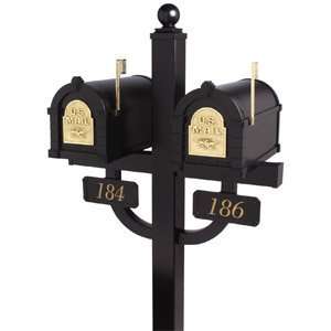  Keystone Series Double Deluxe Mailbox Post: Patio, Lawn 