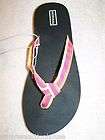 NWT Womens Sandals Flip Flops Shoes Black Pink Canvas 8