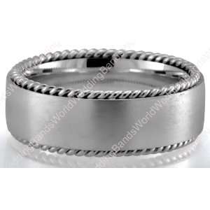  Platinum Handmade Wedding Ring 8.00mm Wide: Jewelry