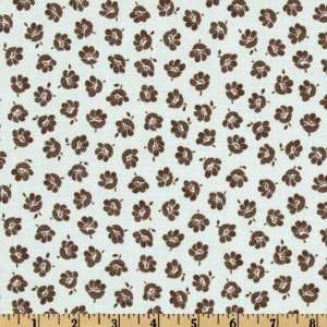  44 Wide Mix & Match Floral Brown/Ivory Fabric By The 