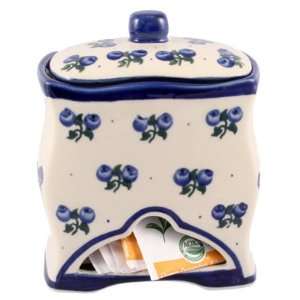 Polish Pottery Tea Bag Dispenser:  Kitchen & Dining