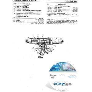  NEW Patent CD for HYDRAULIC SYSTEM USING CONCENTRIC LINES 