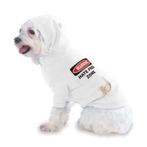 HATE FREE ZONE Hooded (Hoody) T Shirt with pocket for your Dog or Cat 