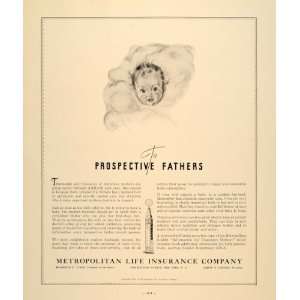  1938 Ad Metropolitan Life Insurance Company Baby Art 