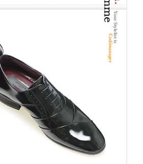 Luxury men dress black brown leather elevator shoes  