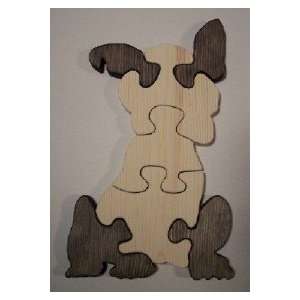  Wooden Educational Jig Saw Puzzle   Doggie: Toys & Games